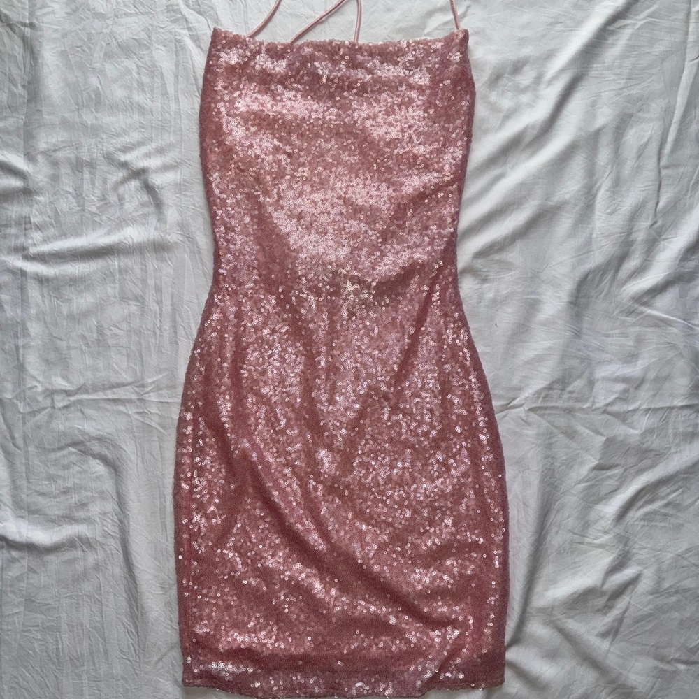 Hello Molly Rose Pink Sequin Mini Dress